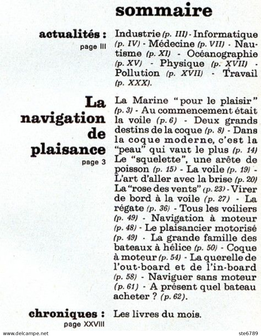 Revue SCIENCES DU MONDE  La Navigation De Plaisance     N° 115  1973 - Wissenschaft