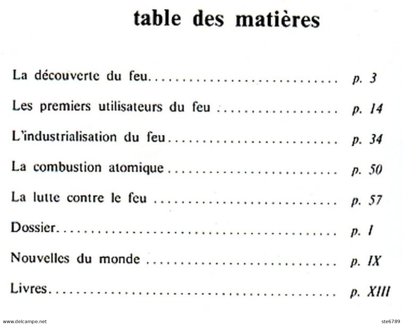 Revue SCIENCES DU MONDE  Le Feu  N° 160 1976 - Ciencia