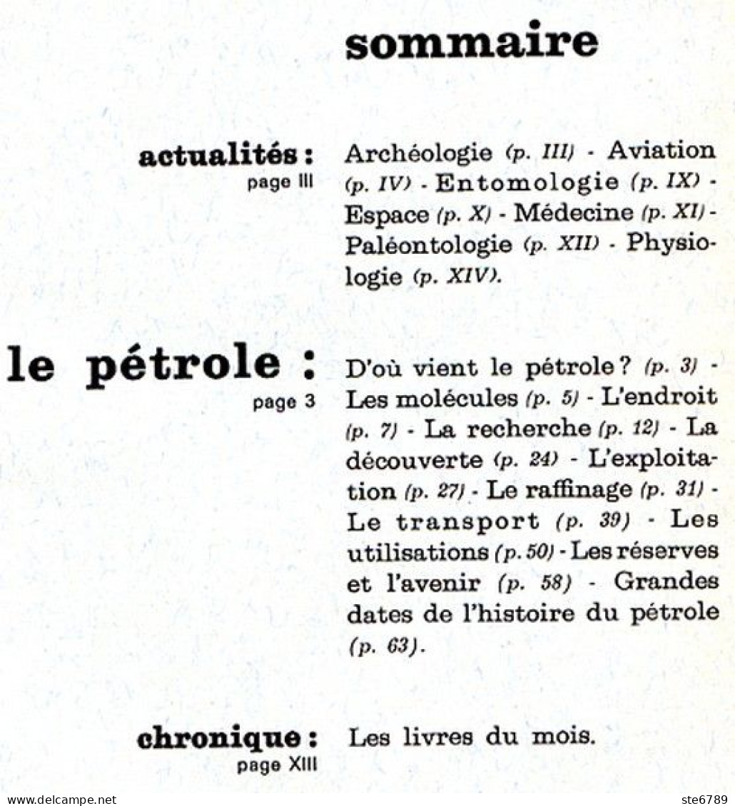 Revue SCIENCES DU MONDE  Le Pétrole N° 82  1970 - Wissenschaft