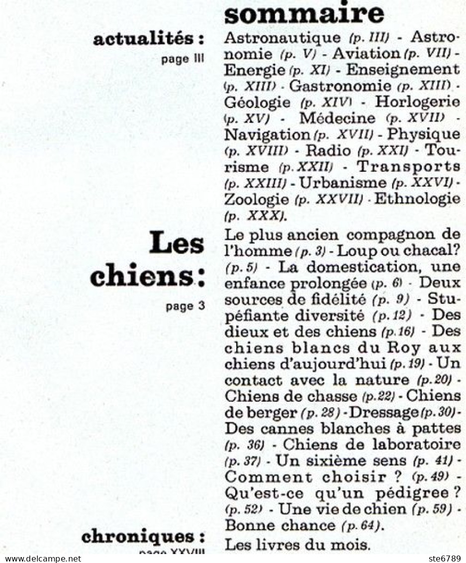 Revue SCIENCES DU MONDE  Les Chiens Animaux     N° 102  1972 - Animales