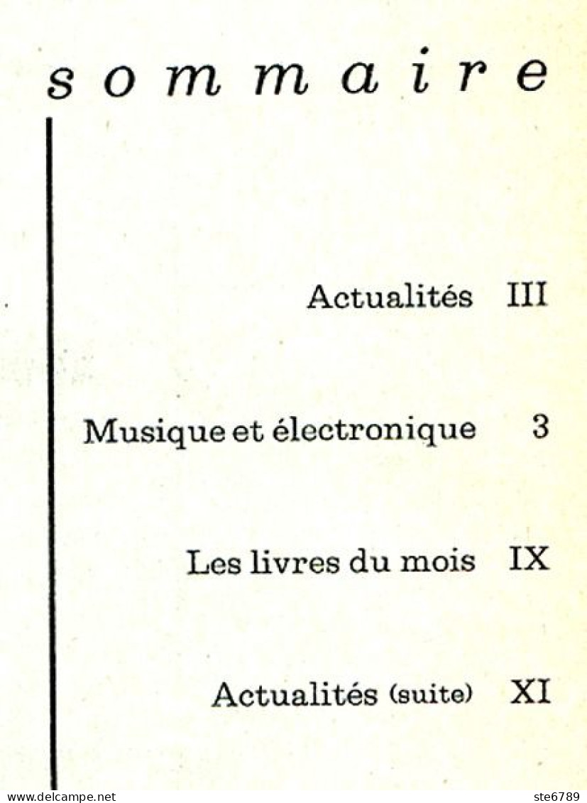 Revue SCIENCES DU MONDE  Musique Et Electronique    N° 71  1969 - Scienze