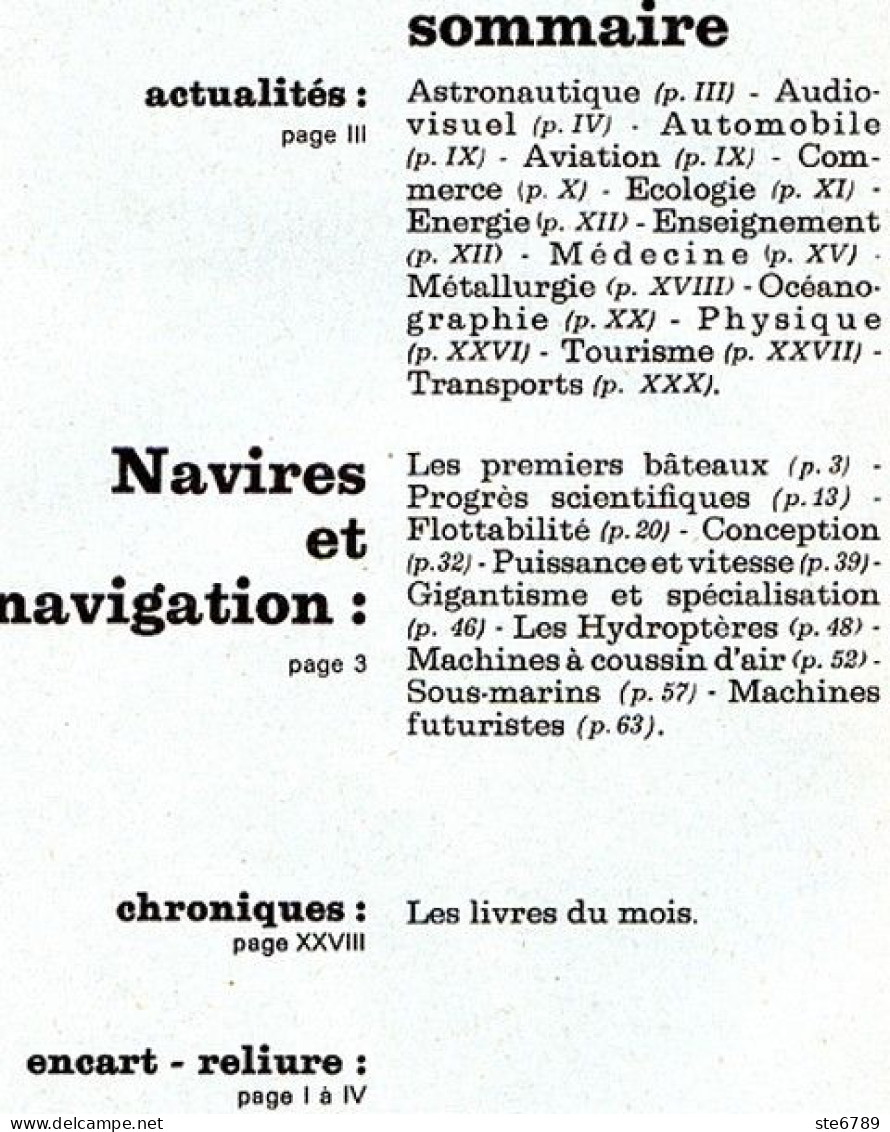 Revue SCIENCES DU MONDE  Navires Et Navigation Bateaux N° 103 1972 - Wissenschaft