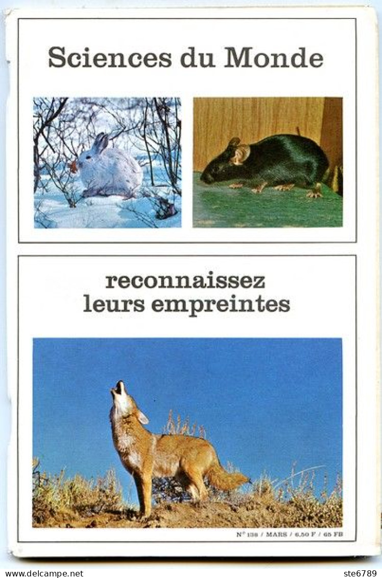 Revue SCIENCES DU MONDE Animaux Reconnaissez Leurs Empreintes N° 138 1975 - Animales
