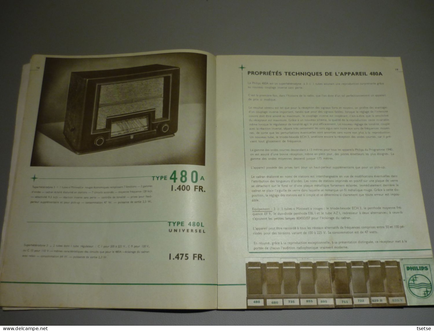 Philips-Bulletin / Nouveau Programme 1940 / Commercial-Documentaire-Technique - Material Und Zubehör