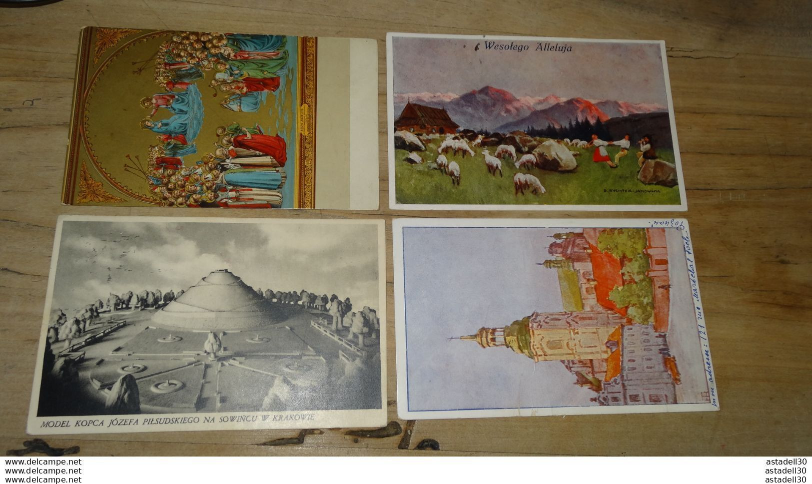 POLOGNE : Lot De 4 Cartes Postales Avec Timbres ............. 8351 - Lettres & Documents
