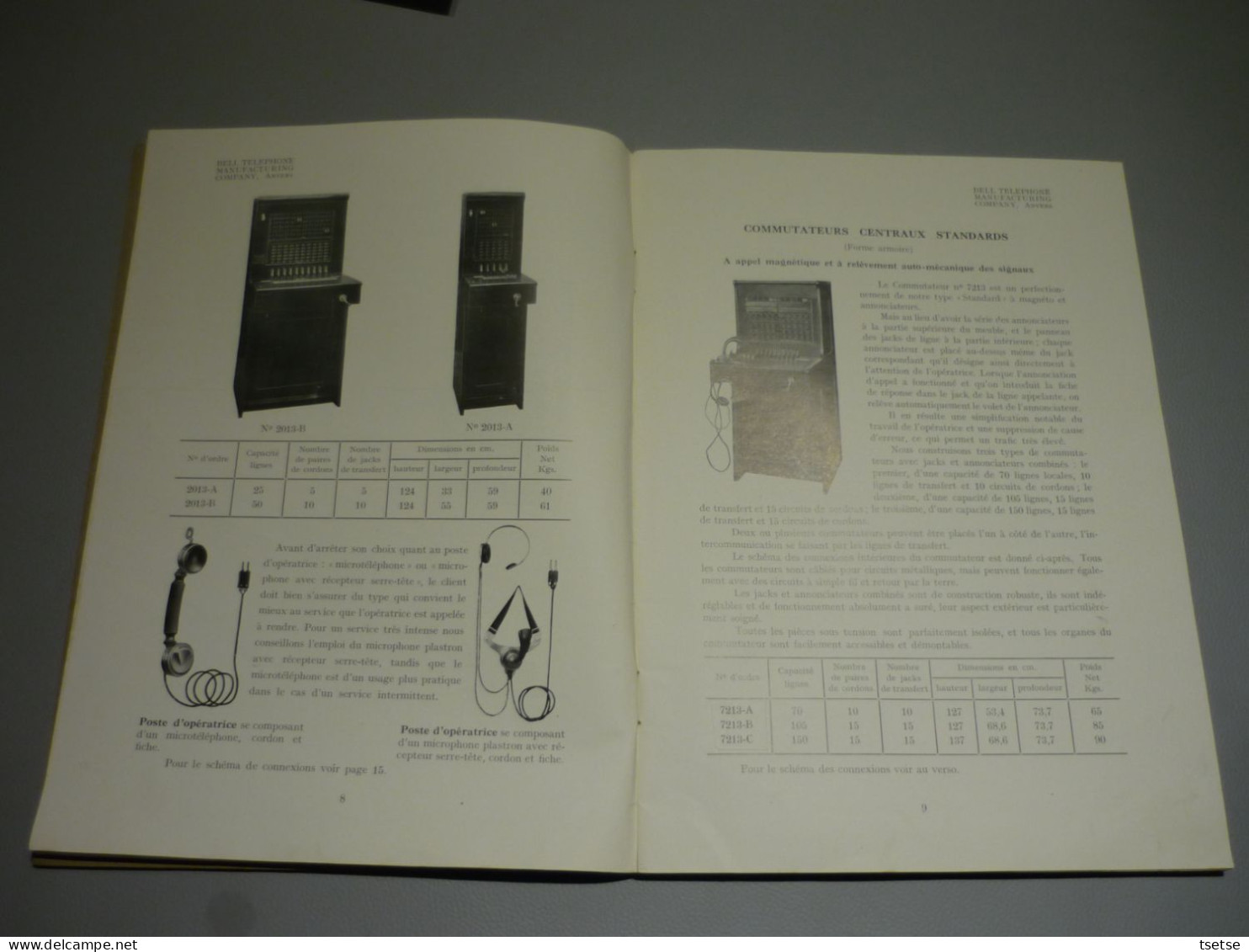 Bell Téléphone -Anvers / Commutateur Et Postes Téléphoniques - Matériel Et Accessoires