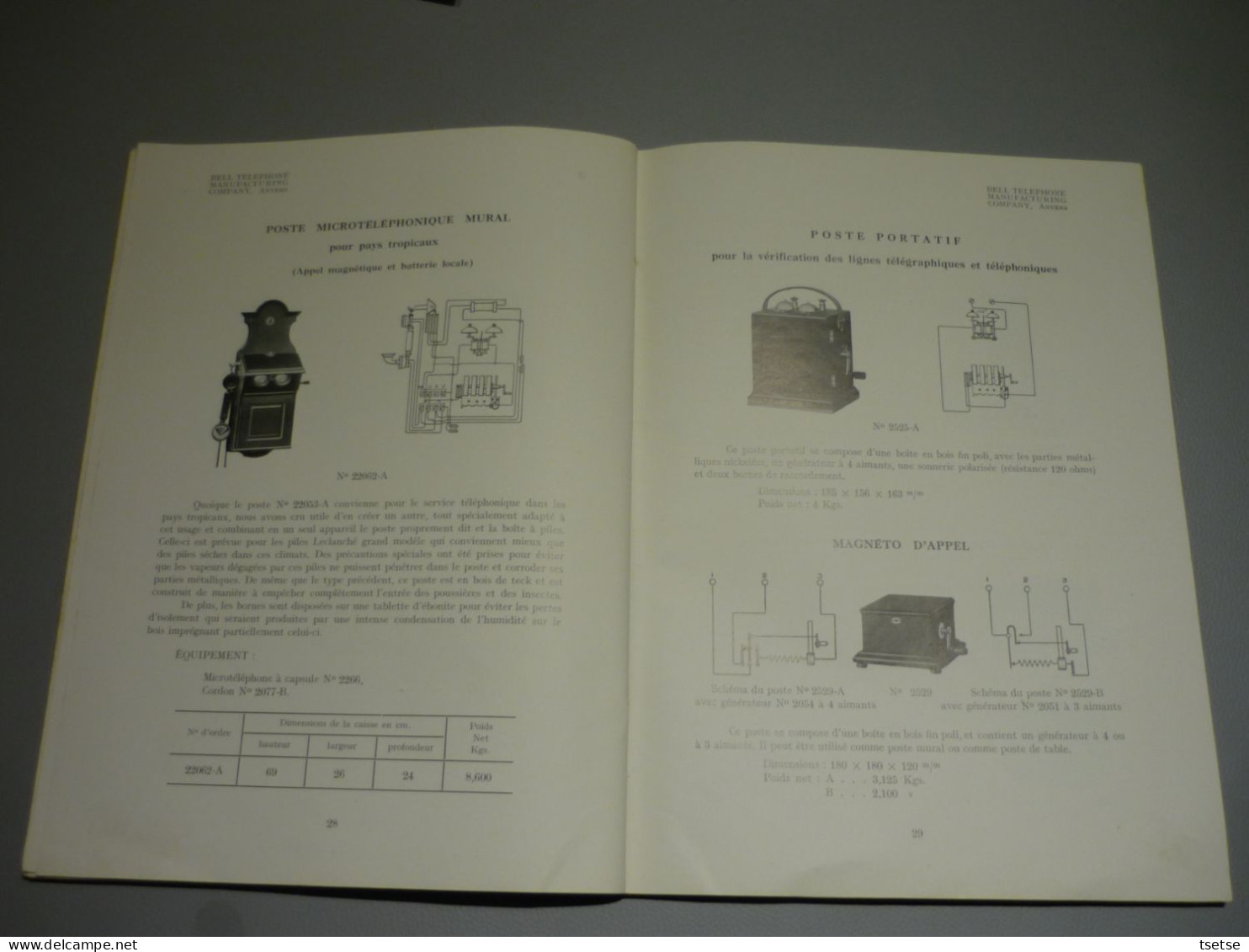 Bell Téléphone -Anvers / Commutateur et Postes Téléphoniques