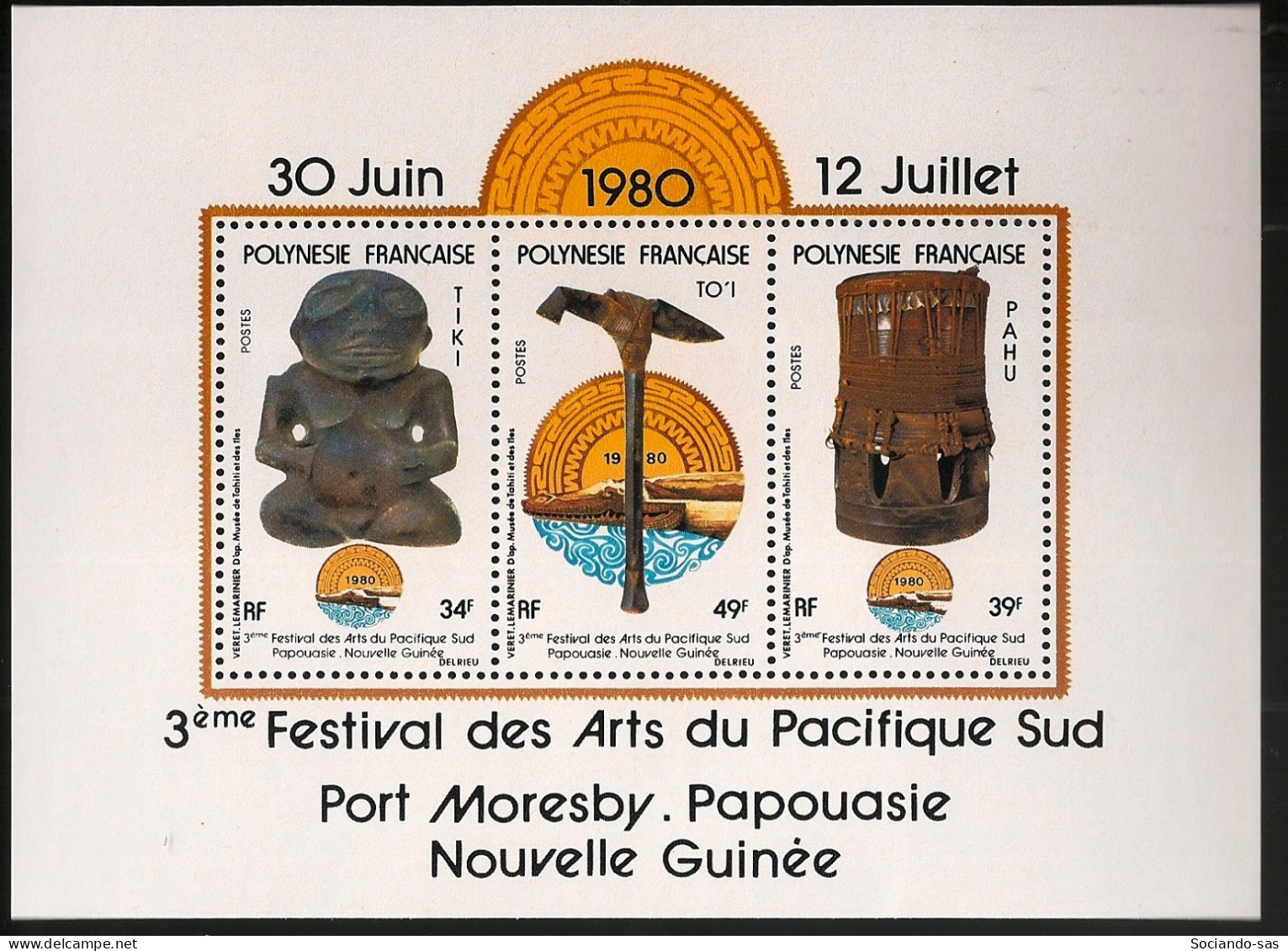 POLYNESIE - 1980 - Bloc Feuillet BF N°YT. 5 - Festival Des Arts - Neuf Luxe** / MNH / Postfrisch - Hojas Y Bloques