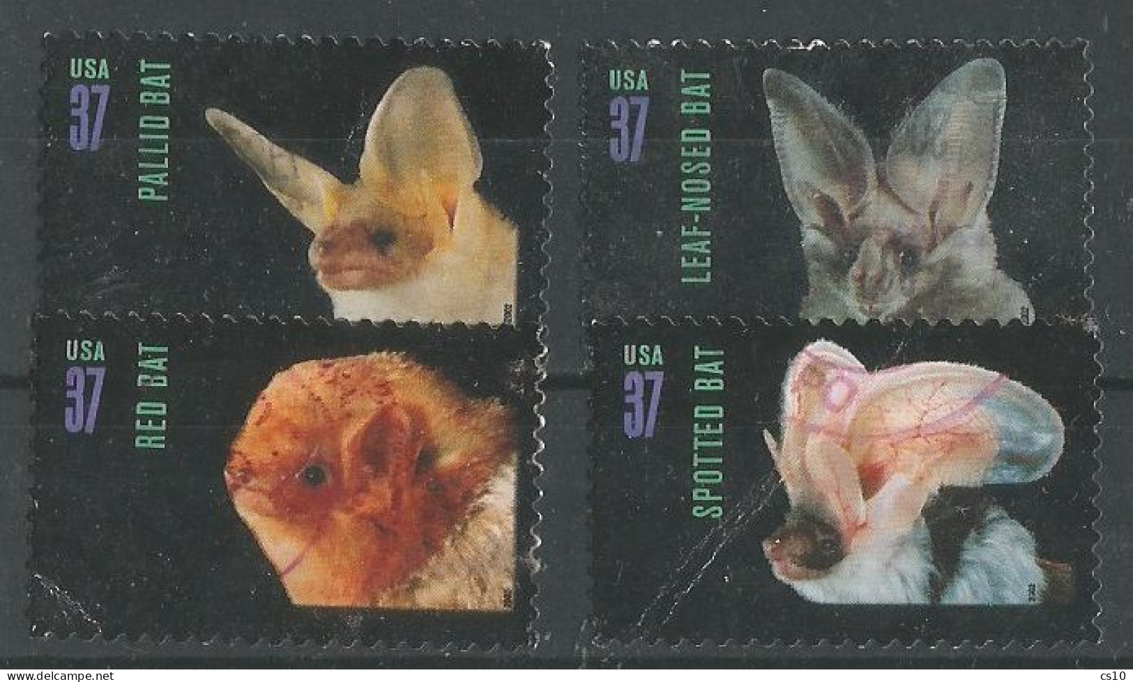 USA 2002 American Bats - Pipistrelli Cpl 4v Set SC.#3661/64 - VFU - Used Stamps