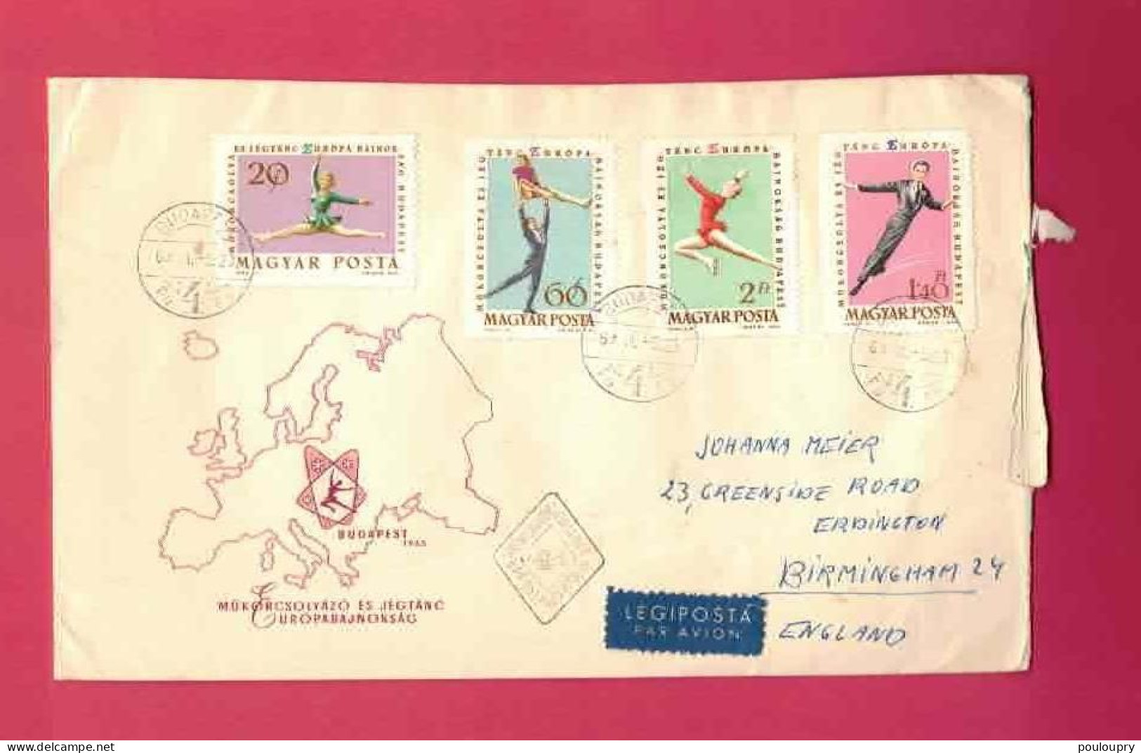 FDC De 1963 De Hongrie - Championnat D' Europe - Pattinaggio Artistico