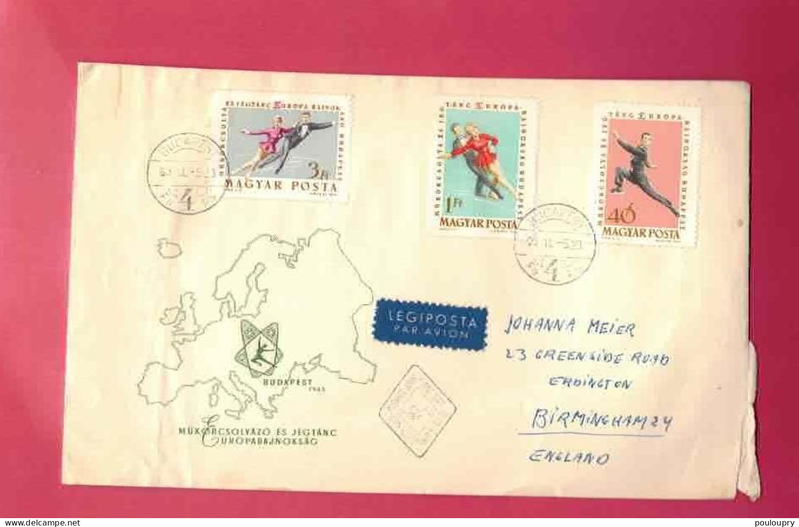 FDC De 1963 De Hongrie - Championnat D' Europe - Patinage Artistique