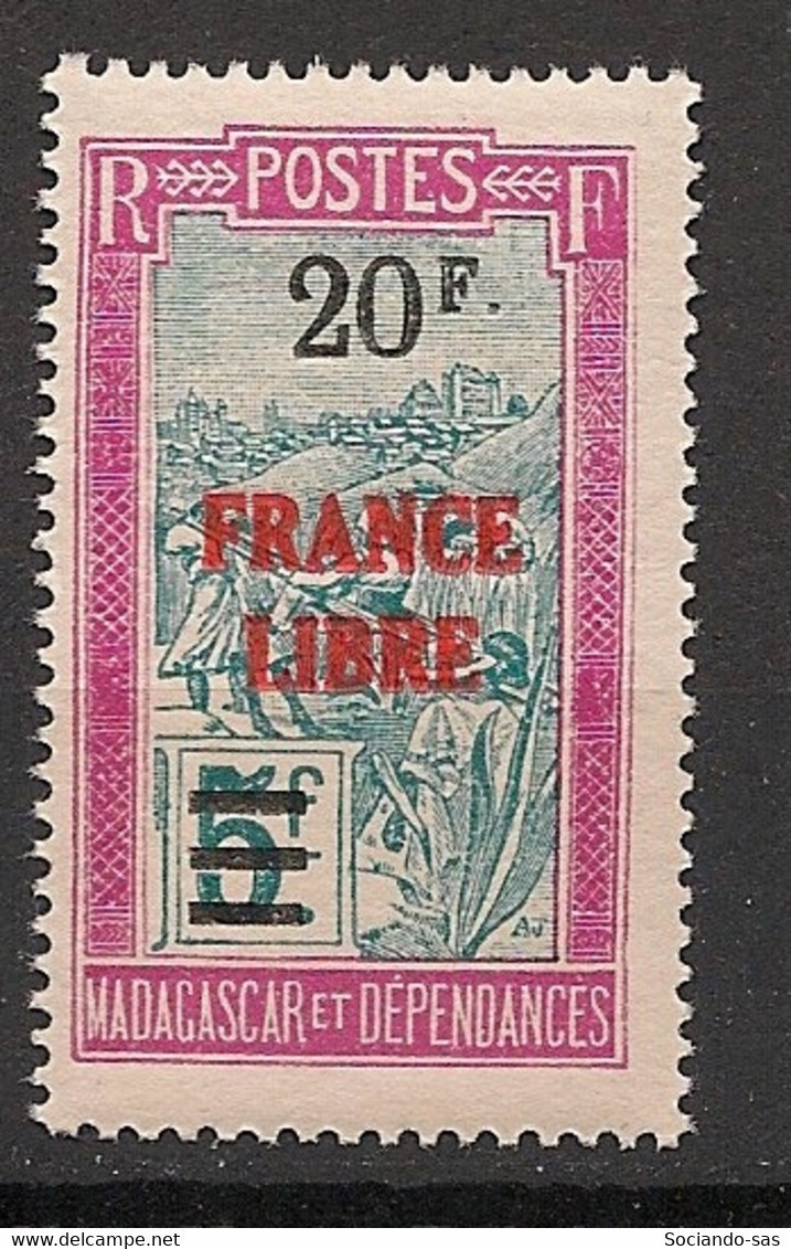MADAGASCAR - 1942 - N°YT. 255 - France Libre 20f Sur 5f - Neuf Luxe ** / MNH / Postfrisch - Nuovi