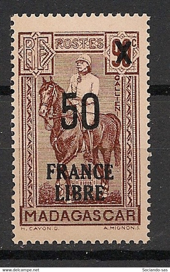 MADAGASCAR - 1942 - N°YT. 258 - France Libre 50 Sur 90c - Neuf Luxe ** / MNH / Postfrisch - Nuovi