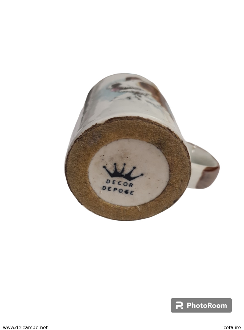 Briquet De Table En Porcelaine Decor Chien Fox-terrier  +++ BON ETAT+++ - Andere & Zonder Classificatie