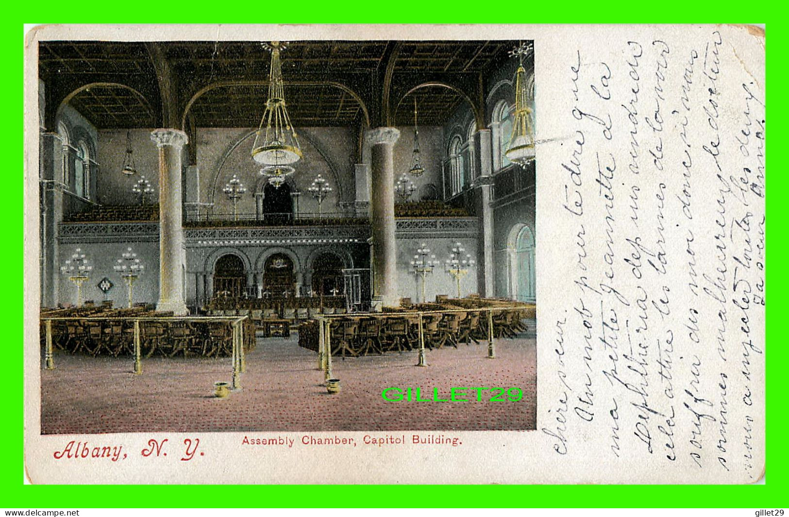 ALBANY, NY - ASSEMBLY CHAMBER, CAPITOL BUILDING - TRAVEL IN 1911 -  H. C. LEIGHTON CO - - Albany