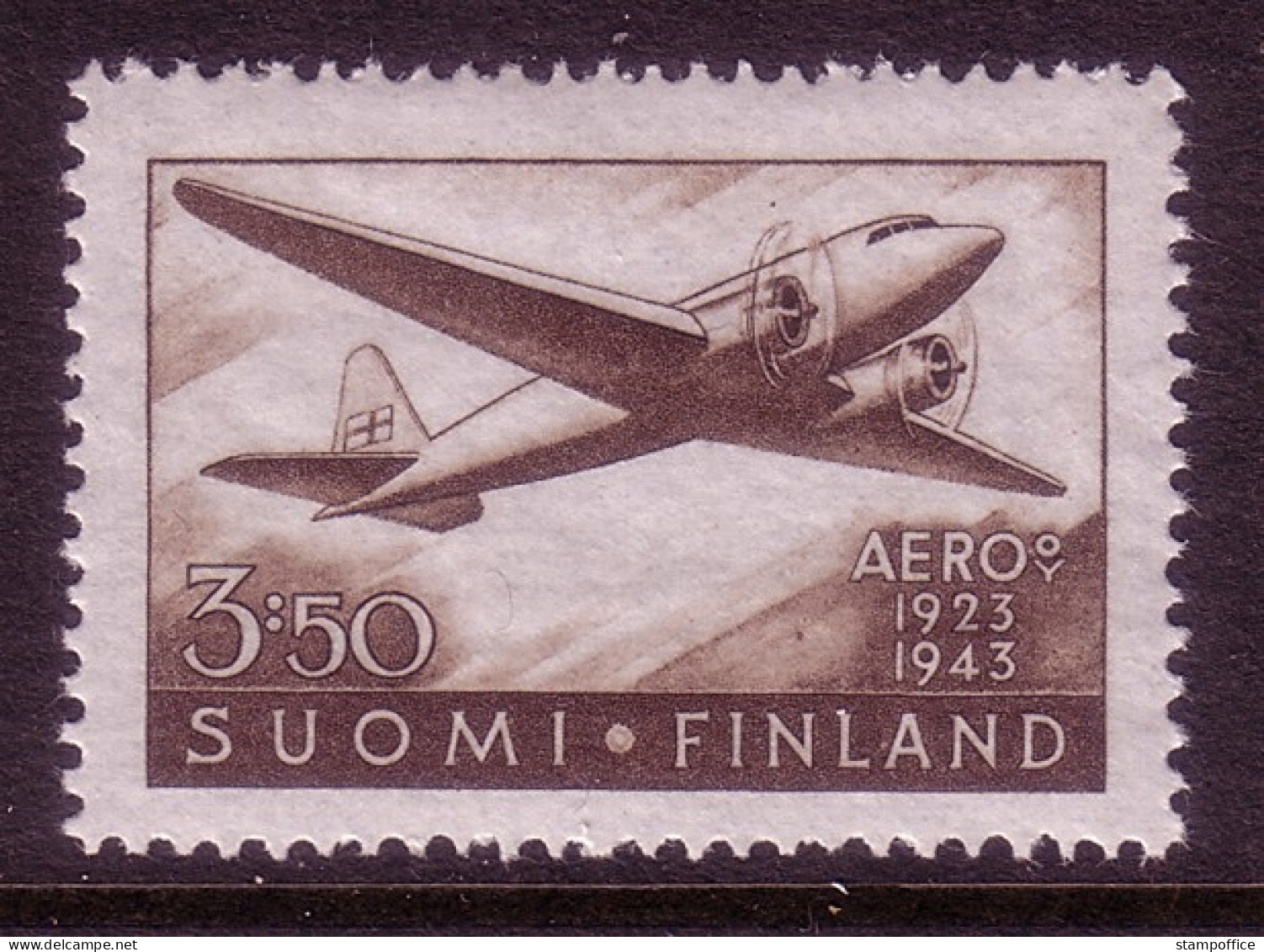 FINNLAND MI-NR. 283 POSTFRISCH 20 JAHRE LUFTVERKEHRSGESELLSCHAFT AERO FLUGZEUG - Unused Stamps