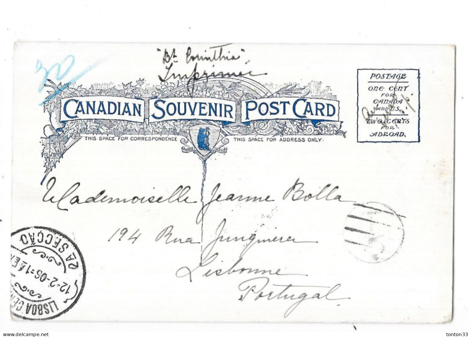 QUEBEC - CANADA - CPA DOS SIMPLE COLORISEE De 1906 - NATURAL STEPS - Montmorenci Near Quebec -TOUL 3 - - Chutes Montmorency