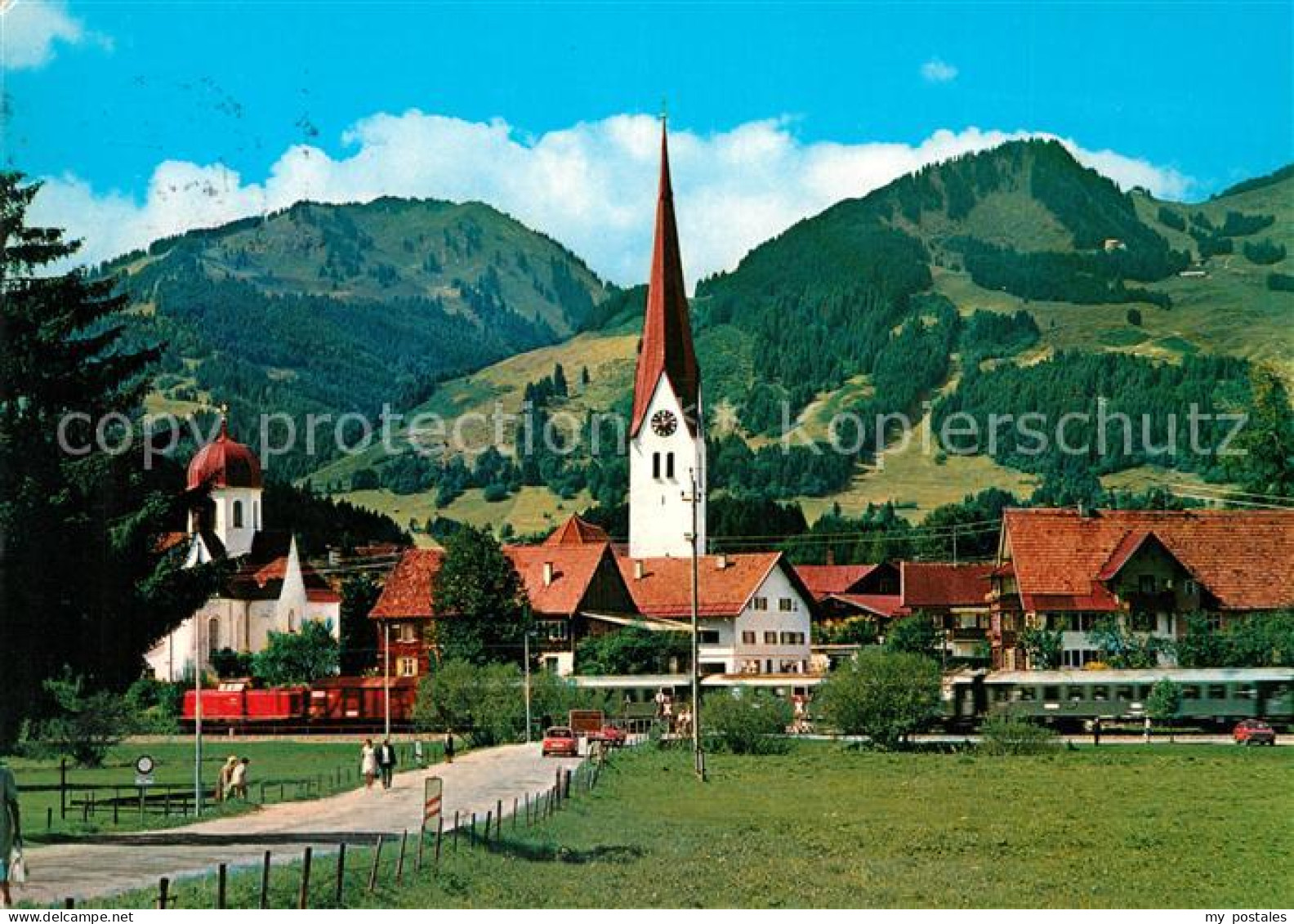 73155848 Fischen Allgaeu Ortsansicht Luftkurort Mit Kirche Mit Wannenkopf Bolste - Fischen