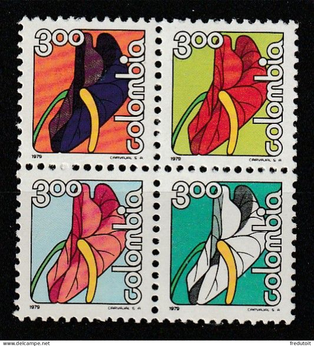 COLOMBIE - N°730/3 ** (1979) Fleurs - Colombia
