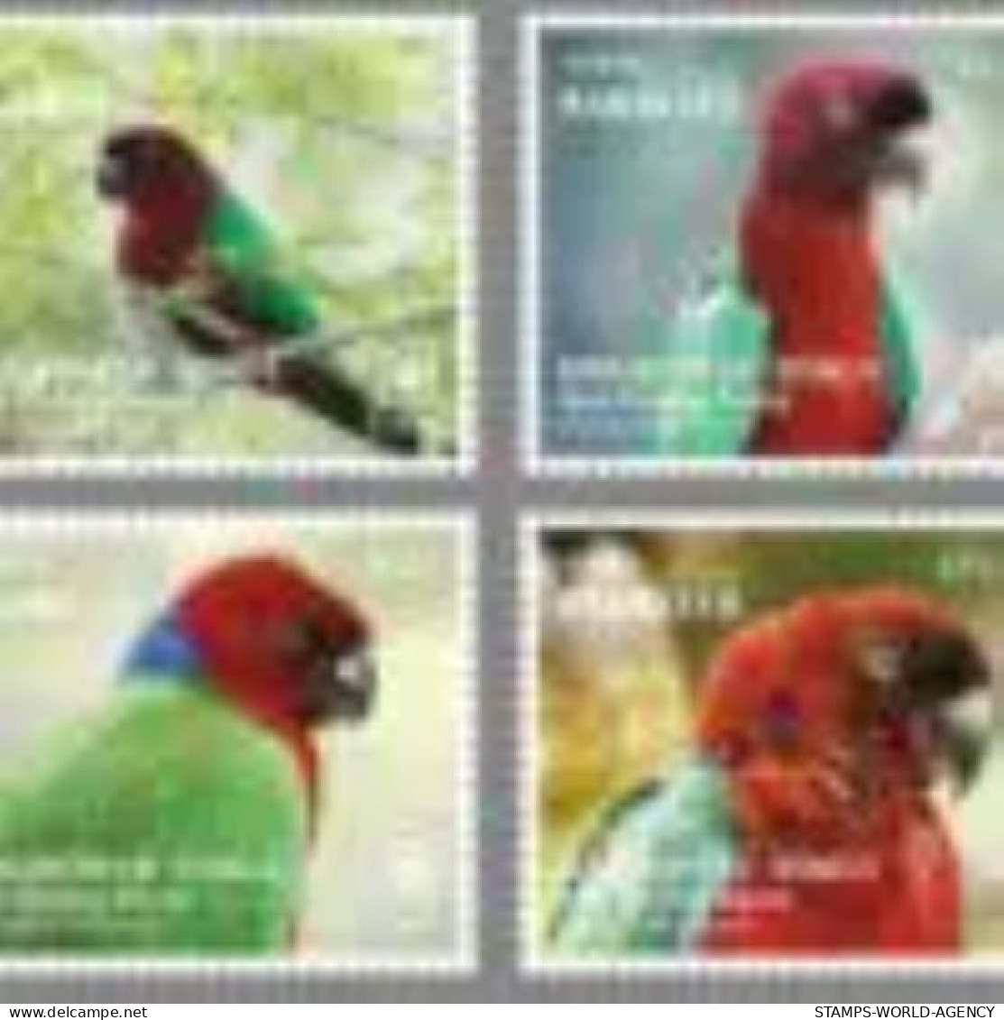 2023-04 - TONGA- RED SHINING PARROTS             4V  MNH** - Papagayos