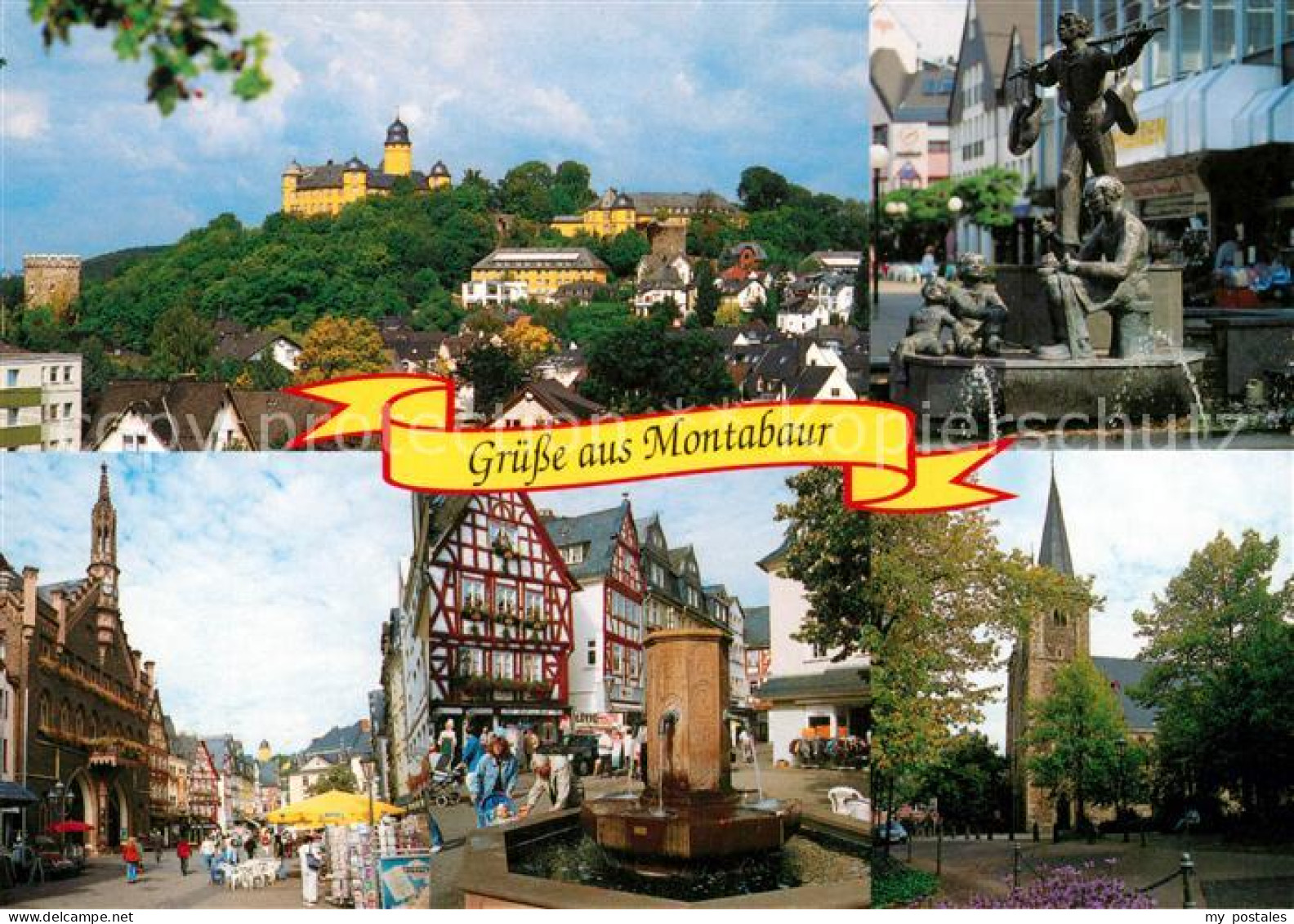 73155821 Montabaur Westerwald Ortsansicht Mit Schloss Schusterbrunnen Rathaus Fa - Montabaur