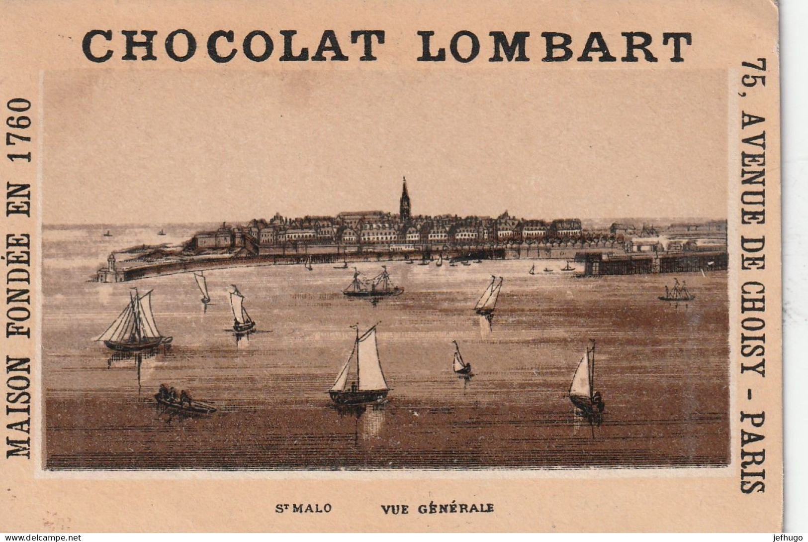 69 - CHROMO CHOCOLAT LOMBART . ST MALO VUE GENERALE  . SCAN - Lombart