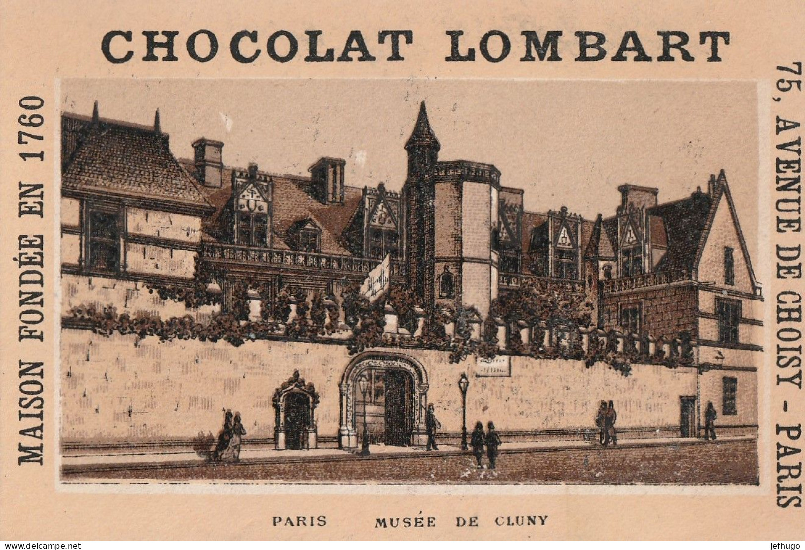 69 - CHROMO CHOCOLAT LOMBART . PARIS . MUSEE DE CLUNY . SCAN - Lombart