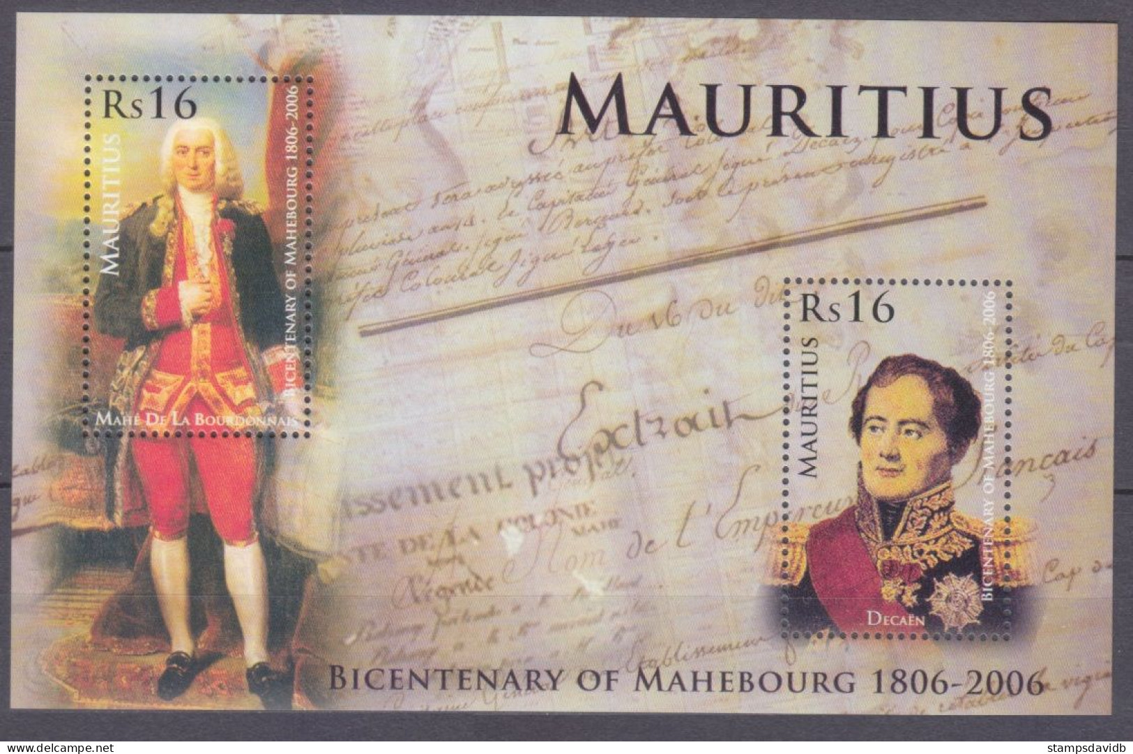 2006 Mauritius 1018-1019/B28 200th Anniversary Of Maebara - Mauricio (1968-...)