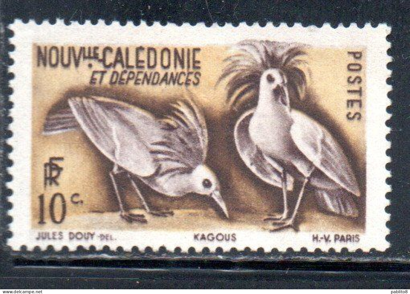 NOUVELLE CALEDONIE NEW NUOVA CALEDONIA 1948 KAGOUS KAGUS 10c MH - Used Stamps