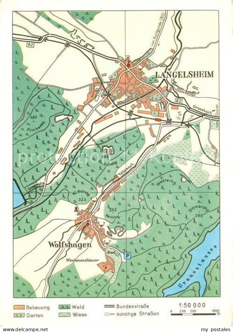 73154586 Langelsheim Wolfshagen Landkarte Langelsheim - Langelsheim