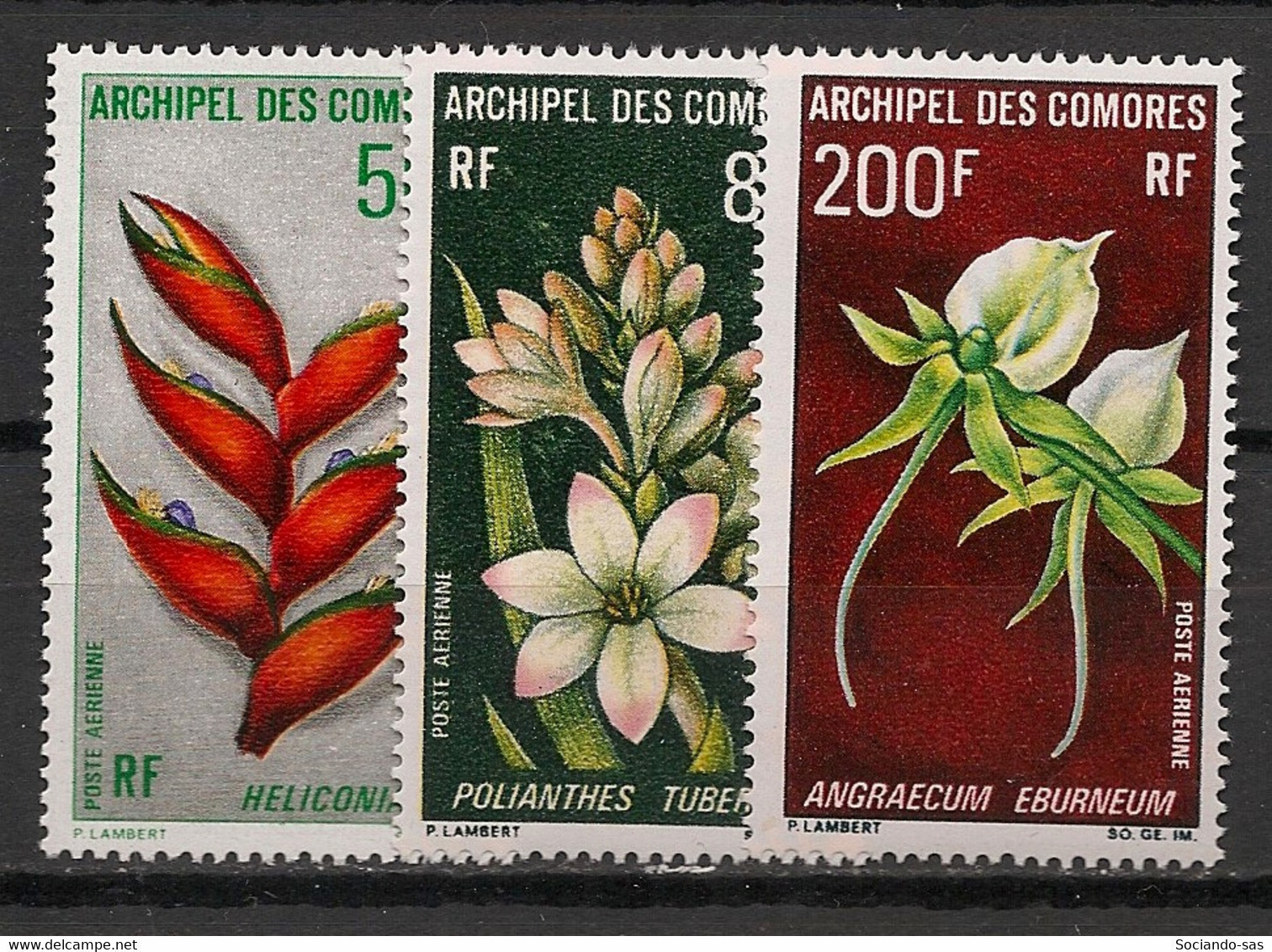 COMORES - 1969 - Poste Aérienne PA N°YT. 26 à 28 - Fleurs / Flowers - Neuf Luxe ** / MNH / Postfrisch - Airmail