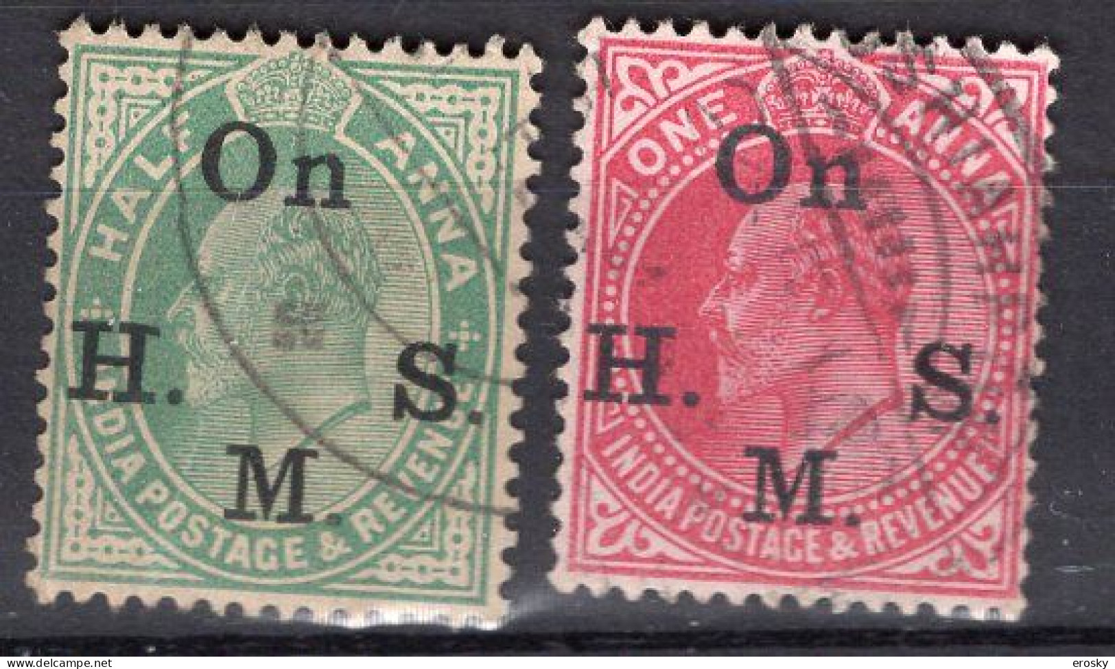 P3340 - BRITISH COLONIES INDIA SERVICE Yv N°52/53 - 1902-11  Edward VII