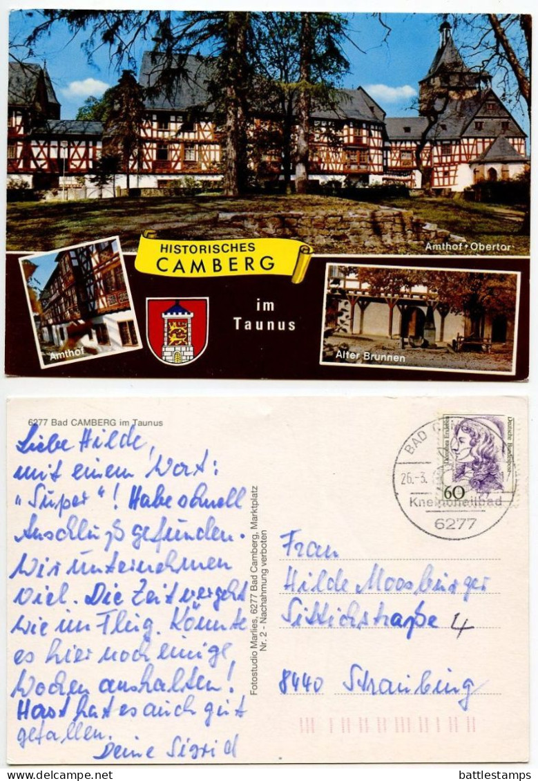 Germany 1990's Postcard Bad Camburg Im Taunus - Amthof / Architecture; Pictorial Postmark - Bad Camberg