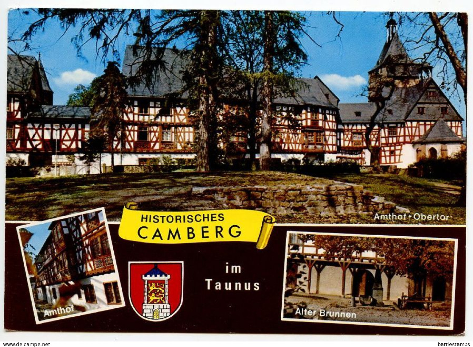 Germany 1990's Postcard Bad Camburg Im Taunus - Amthof / Architecture; Pictorial Postmark - Bad Camberg