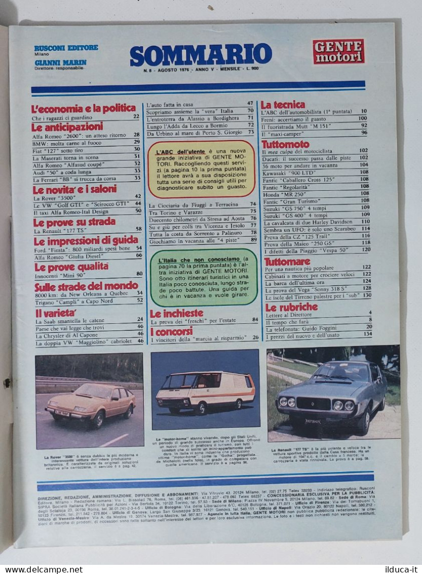 43994 GENTE MOTORI 1976 A. V N. 8 - FIAT 127; FORD Fiesta - Moteurs