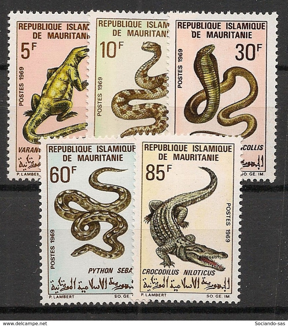 MAURITANIE - 1969 - N°YT. 263 à 267 - Reptiles - Neuf Luxe ** / MNH / Postfrisch - Serpents