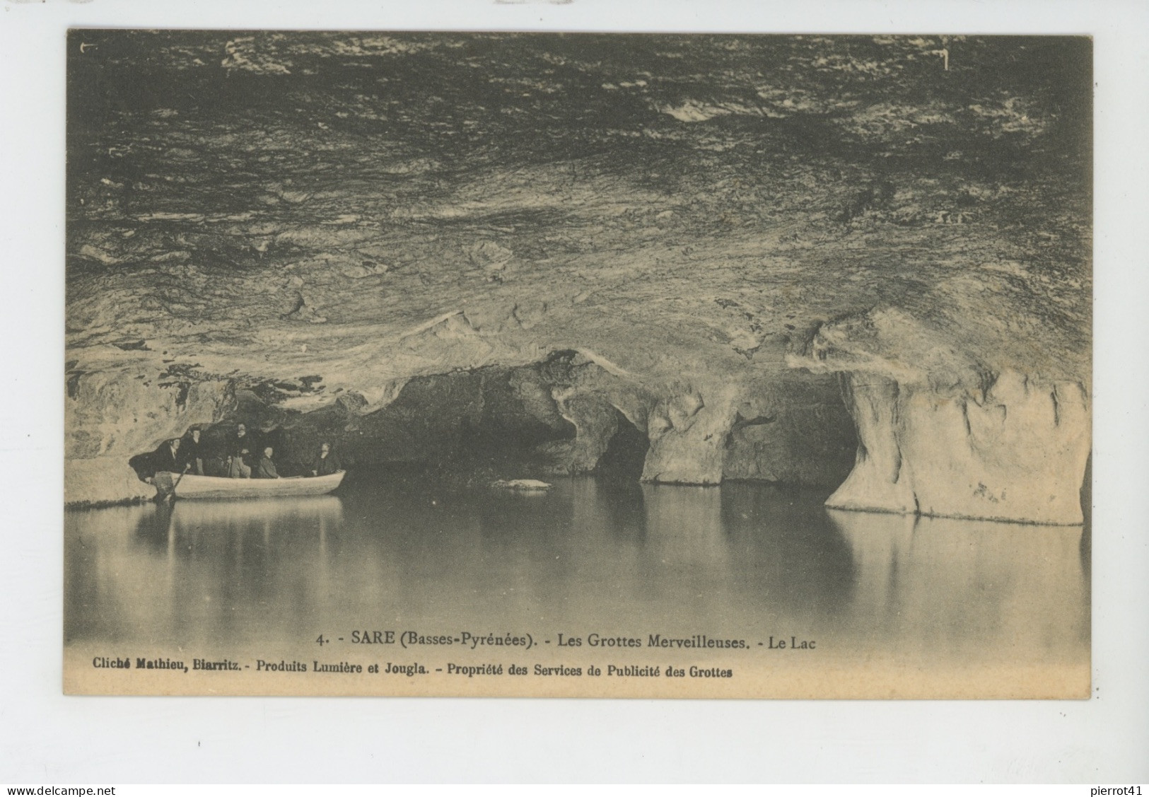 SARE - Les Grottes Merveilleuses - Le Lac (carte PUB - Voir Dos) - Sare