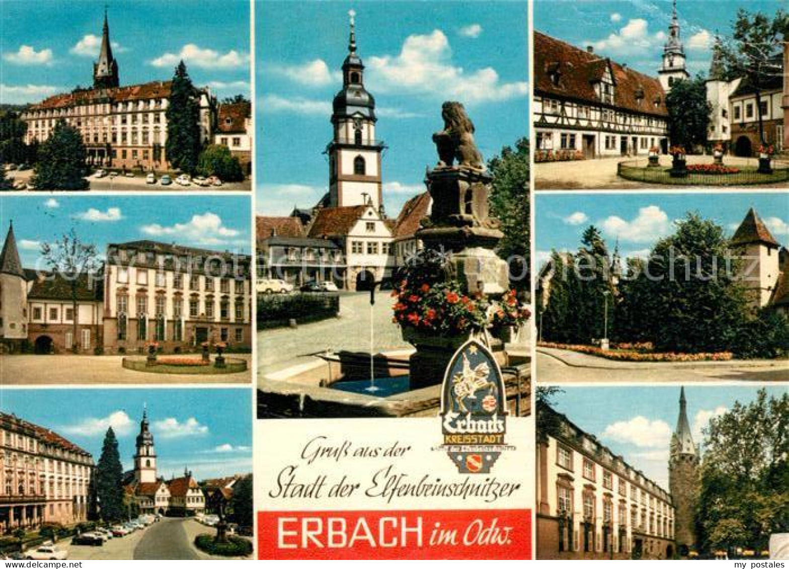 73152777 Erbach Odenwald Rathaus Brunnen Ortsansichten Erbach Odenwald - Erbach