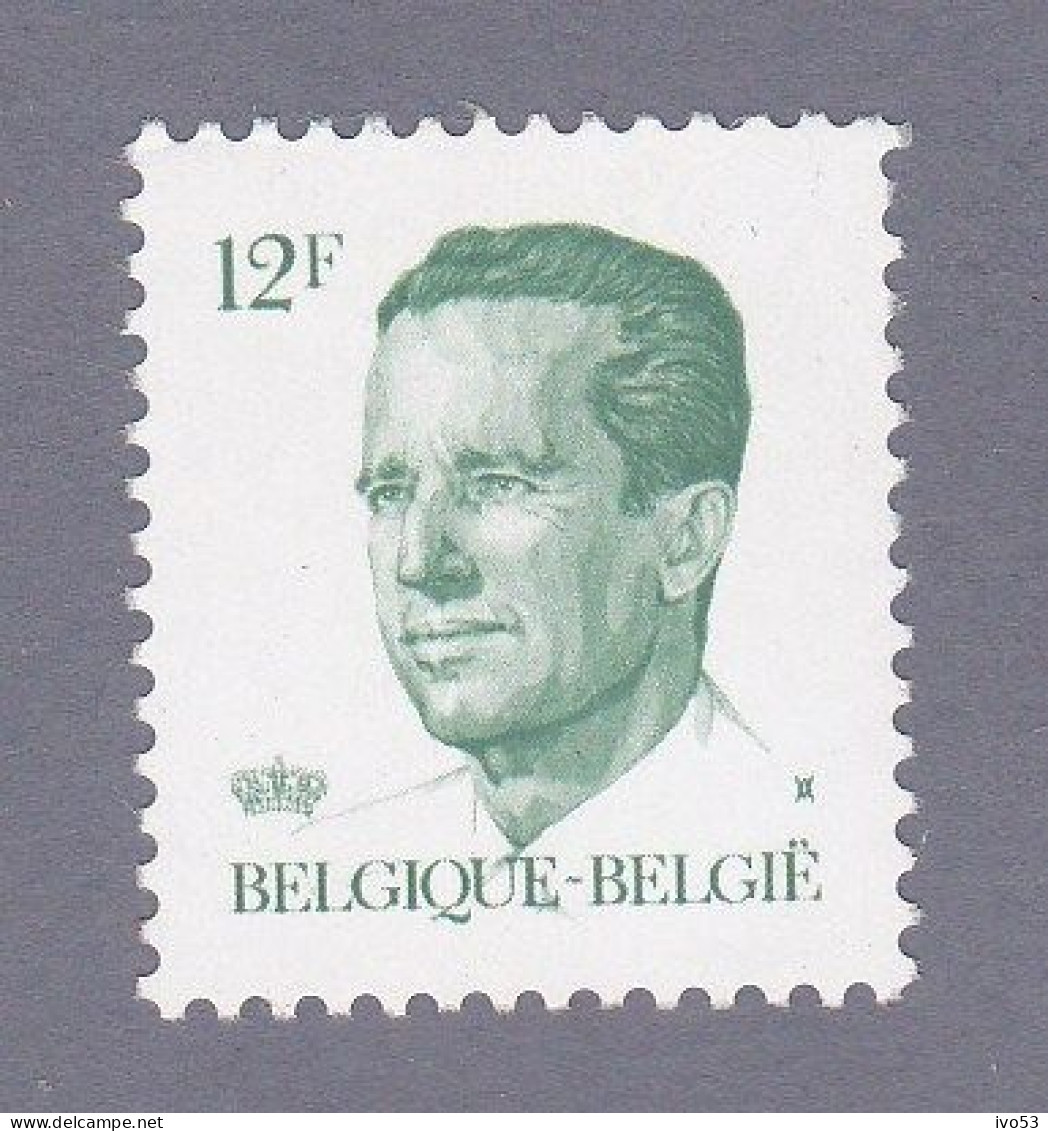 1984 Nr 2113P5b** Postfris,geelachtige Gom/gomme Jaunâtre. Koning Boudewijn,type Velghe.OBP 8 Euro. - 1981-1990 Velghe