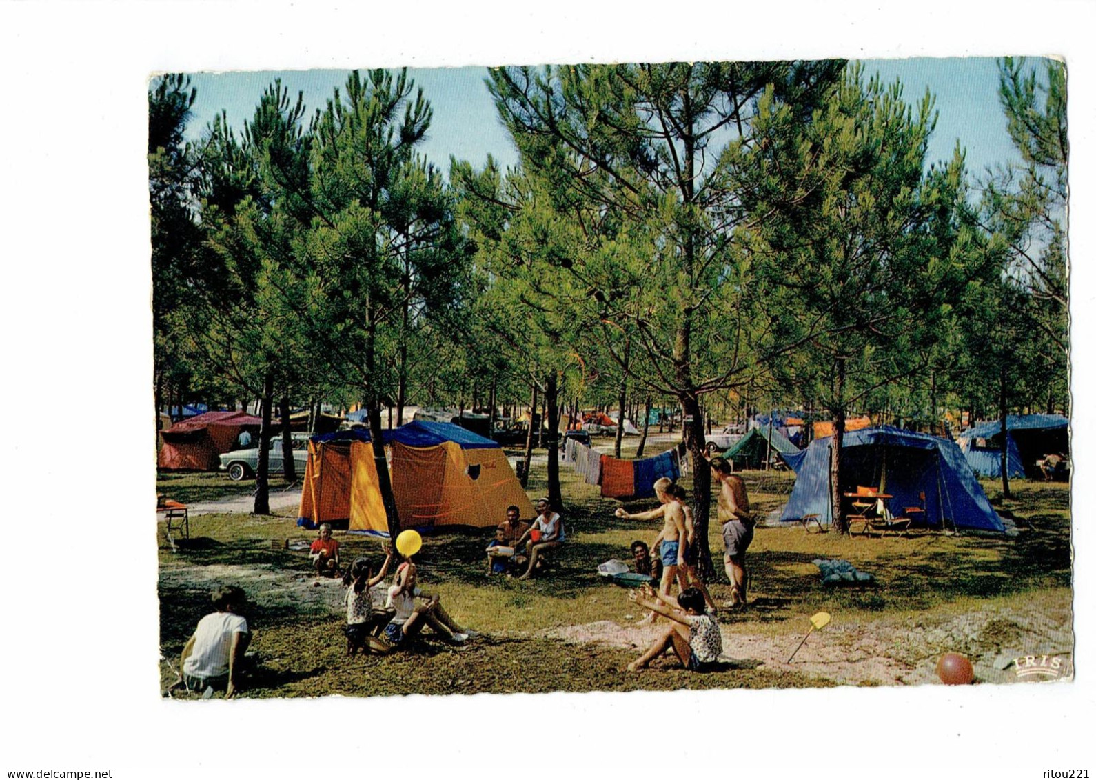 Cpm - Dans Les Landes - Camping Sous Les Pins - Tente Enfants Jeu Boule De Pétanque Ballon - 1969 - Petanca