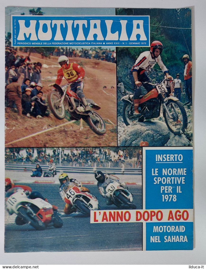 37853 MOTITALIA 1978 A. XXXI N. 1 - Federazione Motociclistica Italiana - Engines