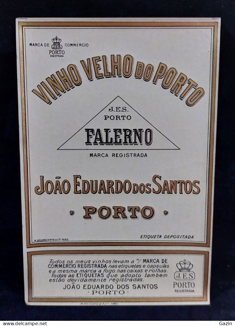 C7/1 -  Rótulo * Vinho Velho Do Porto * João Eduardo Dos Santos - Falerno *  Portugal - Bebidas