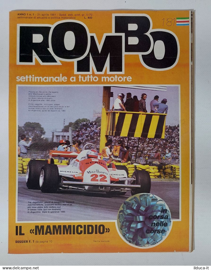 58947 ROMBO 1981 - A. 1 N. 1 - Alfa Romeo Cade In Basso; BMW - Motores