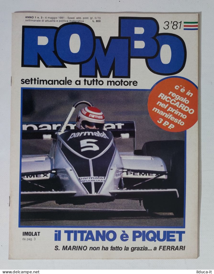 58949 ROMBO 1981 - A. 1 N. 3 - Imola; Piquet; San Marino; SI Poster - Moteurs