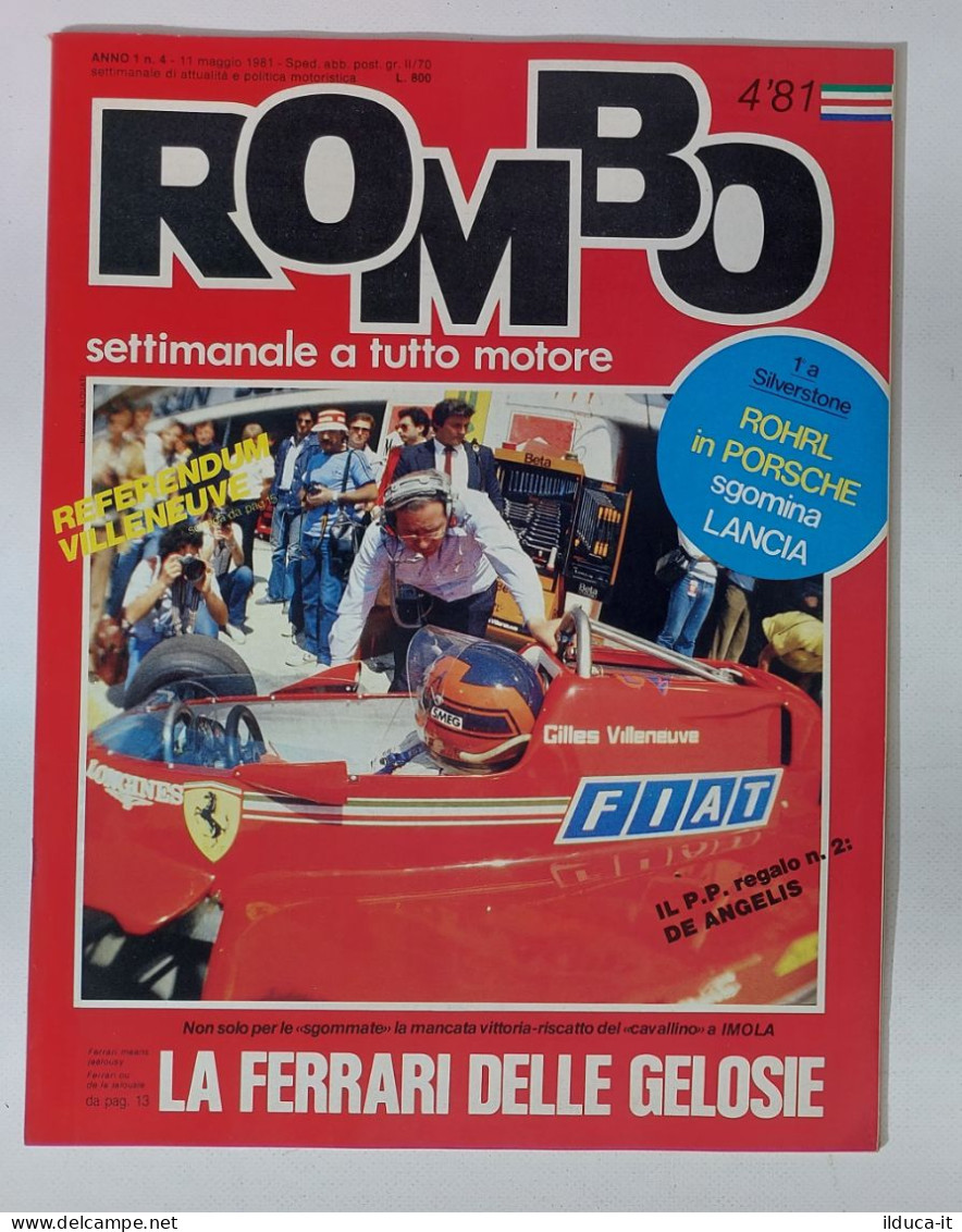 58950 ROMBO 1981 - A. 1 N. 4 - Ferrari; Rohrl In Porsche; Villenueve; SI Poster - Moteurs