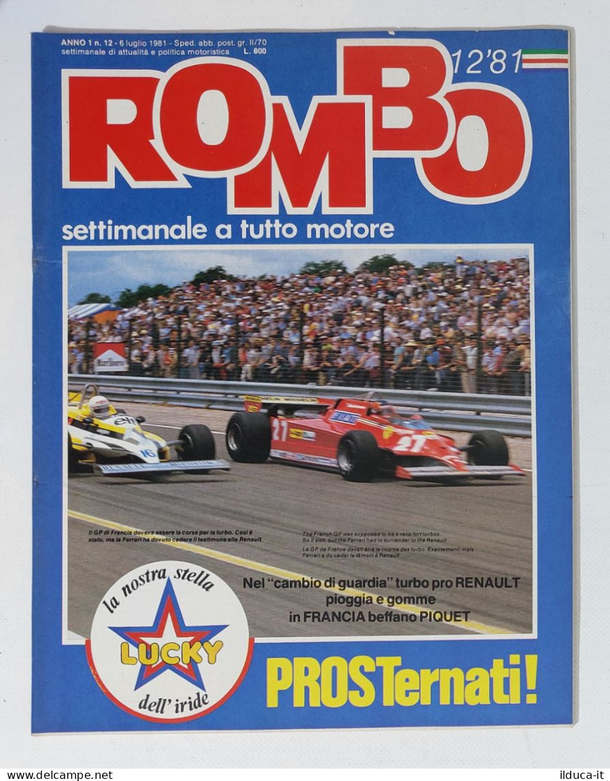 58958 ROMBO 1981 - A. 1 N. 12 - Prost; Renault; Piquet; GP Francia - Engines