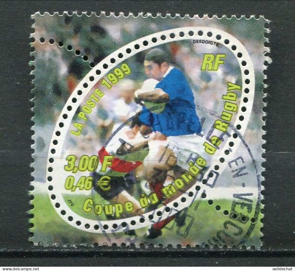 26335 FRANCE N°3280a° 3F Coupe Du Monde De Rugby 1999 : Sans Le F De "ITVF" TB - Gebraucht