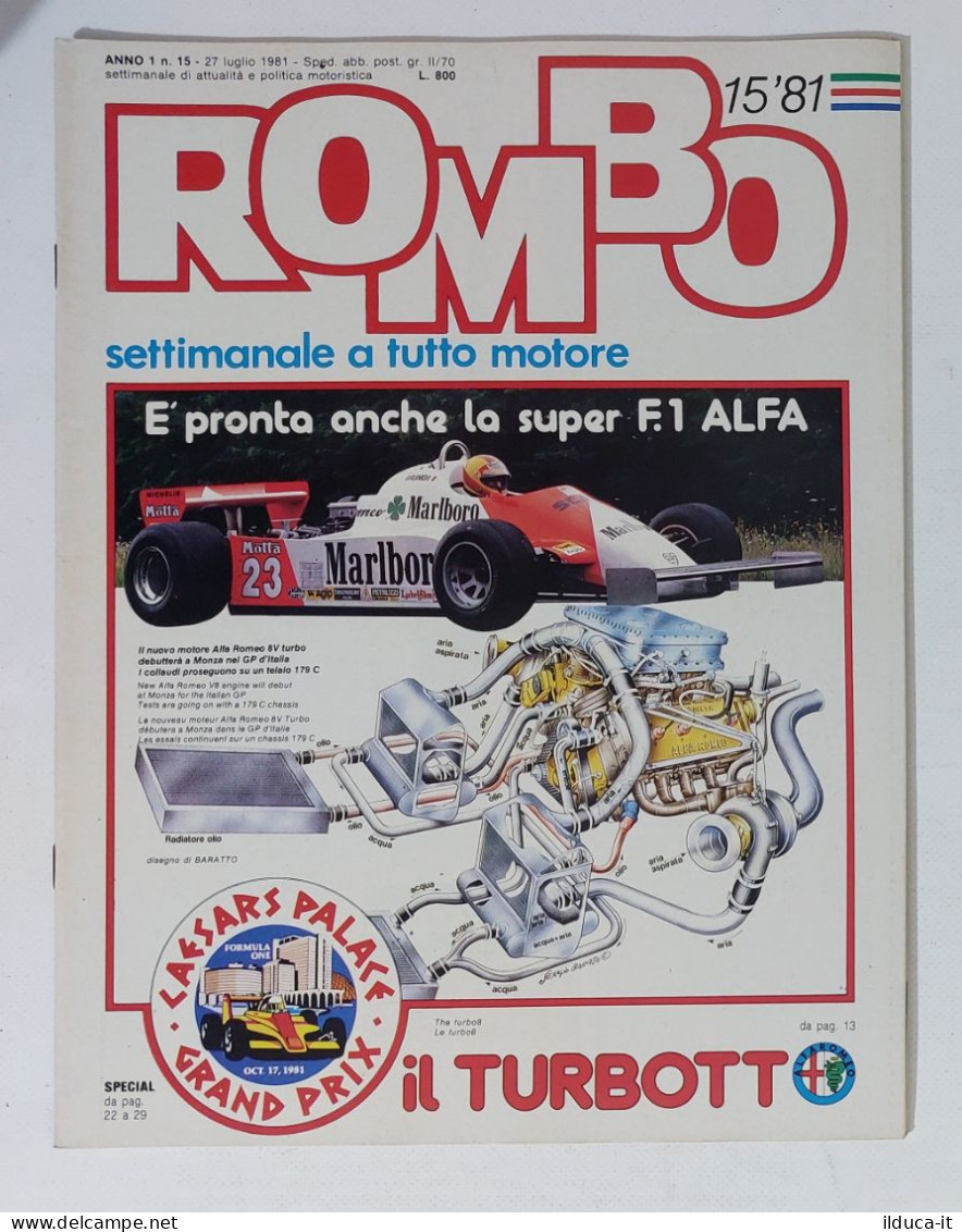 58961 ROMBO 1981 - A. 1 N. 15 - ALfa; Formula 1; Caesar Palace Grand Prix - Engines