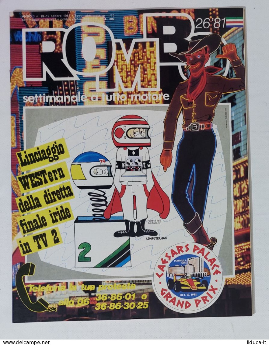 58973 ROMBO 1981 - A. 1 N. 26 - GP Las Vegas; Niki Lauda; Ickx - Motoren