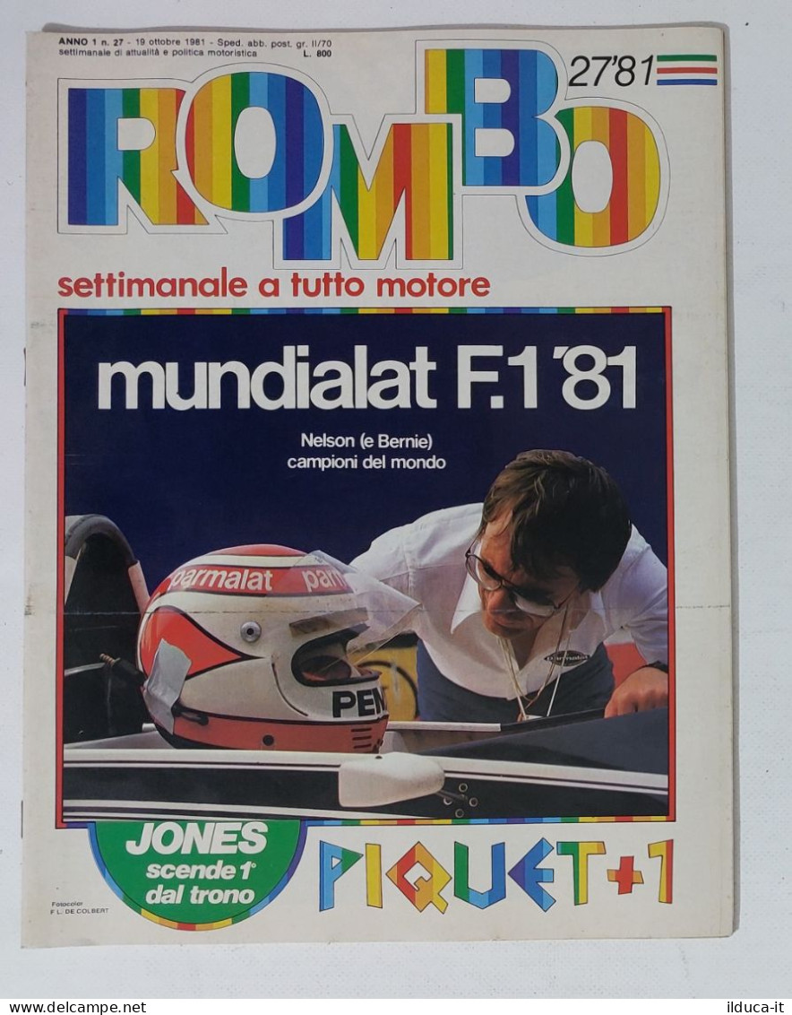 58976 ROMBO 1981 - A. 1 N. 27 - Mondiale F1 1981; Piquet; Calcio E Motori - Engines